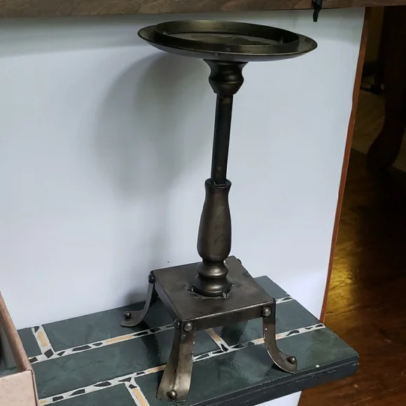 Black Metal Candle/plant Stand 12in - Picture 5 of 10